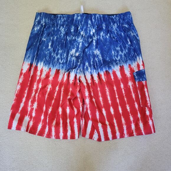 NWT Budweiser Size 36 Tie Dye Drawstring Board Shorts Swim Trunks Pocket - Picture 2 of 14